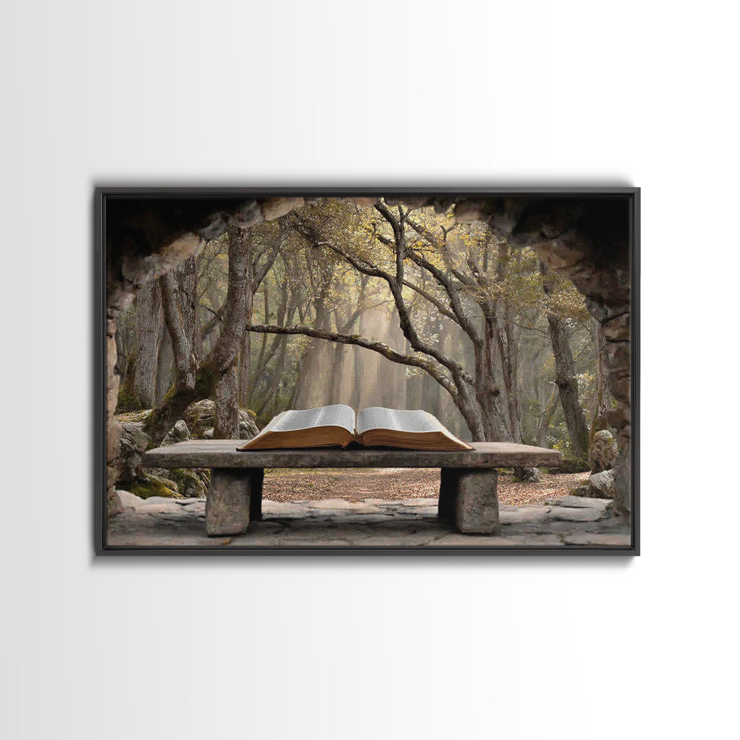 Serenity Of Word | Framed Canvas Print | Christian Wall Art | Christian Art Canvas | Subtle Christian Art | Christian Painting | Christian