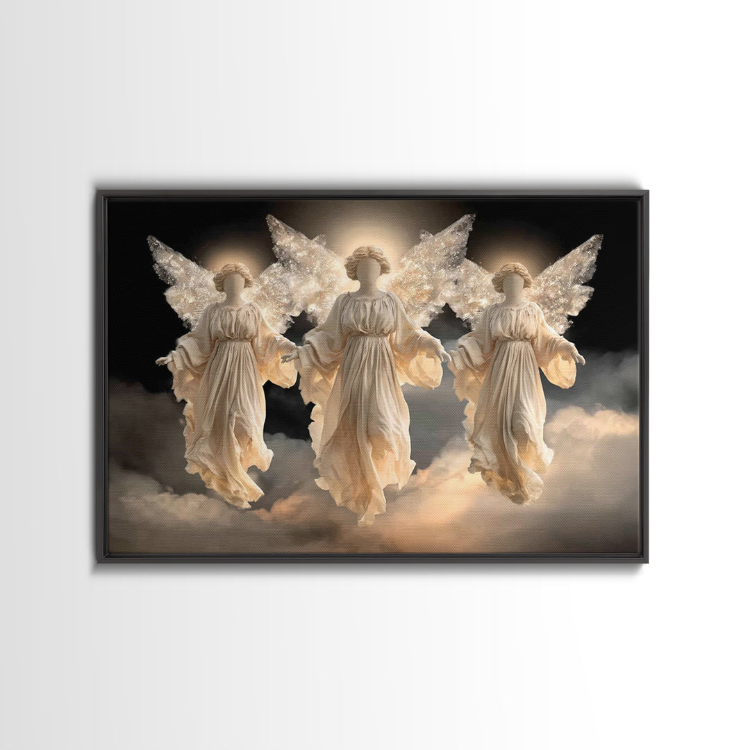 Glory Of The Angels – Framed Canvas Print – Christian Art Canvas – Christian Wall Art – Christian Decor – Christmas Art – Modern Christian