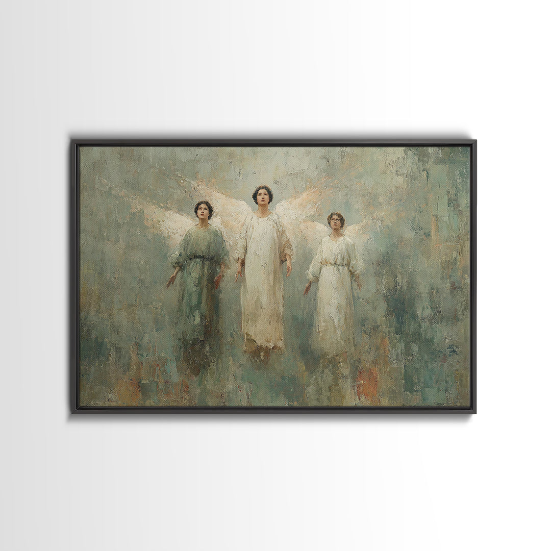 Angels Of Dawn – Framed Canvas Print – Christian Wall Art – Christian Art – Christian Art Canvas – Christian Decor – Christmas Art