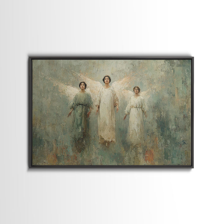 Angels Of Dawn – Framed Canvas Print – Christian Wall Art – Christian Art – Christian Art Canvas – Christian Decor – Christmas Art