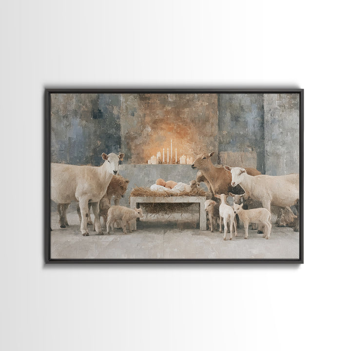 Shepherds Of Peace – Framed Canvas Print – Christian Wall Art – Christmas Art Prints – Christian Art Canvas – Christian Christmas Art