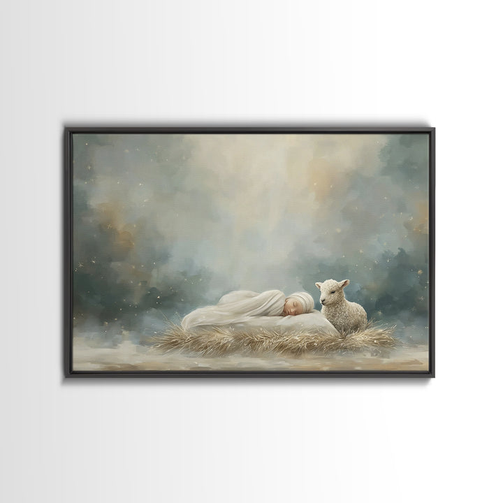 Star of Bethlehem Light – Framed Canvas Print – Christian Christmas Art – Christian Art Canvas – Christian Wall Art – Christmas Art