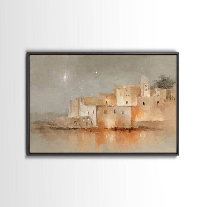 City of David Glow | Framed Canvas Print | Christian Christmas Art | Christmas Art | Christian Art Canvas | Christian Decor