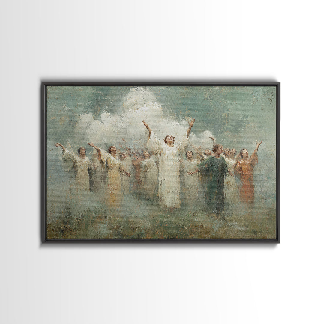 Choir Of Light, Framed Canvas Print, Christian Wall Art, Christian Art Work, Christmas Art Framed, Christian Christmas Decorations, Jesus A
