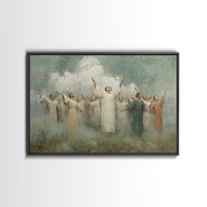 Choir Of Light, Framed Canvas Print, Christian Wall Art, Christian Art Work, Christmas Art Framed, Christian Christmas Decorations, Jesus A