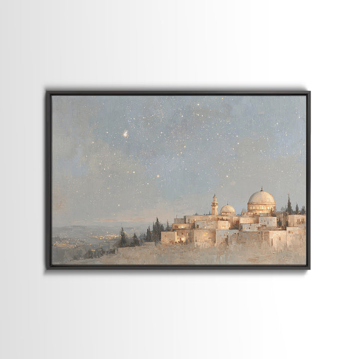 Star Over Bethlehem – Framed Canvas Print – Christian Wall Art – Christmas Art – Christian Art Canvas – Christian Christmas Art