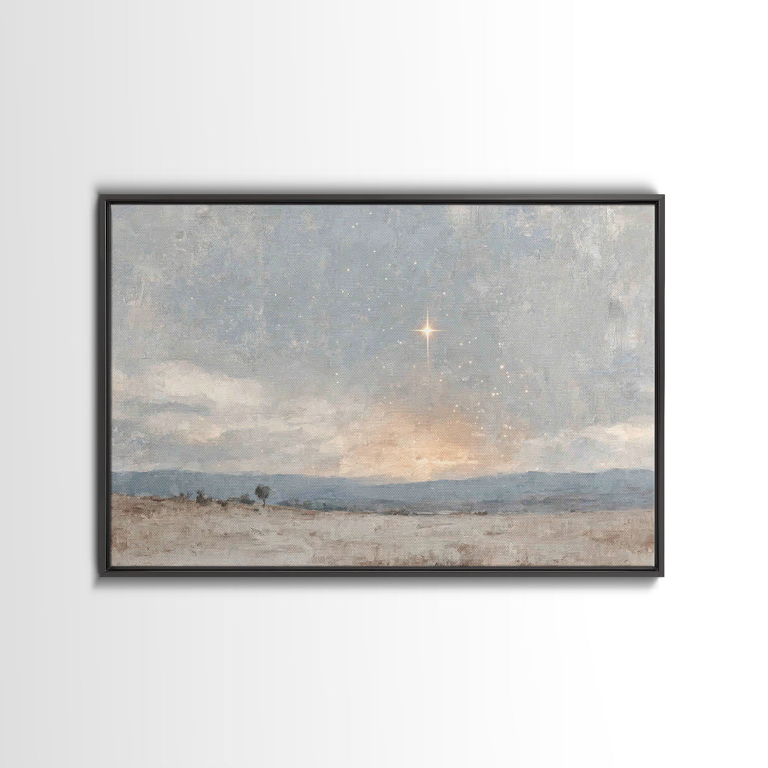Star Of Salvation, Framed Canvas Print, Christian Art Canvas, Christian Christmas Art, Christian Wall Art, Christmas Art