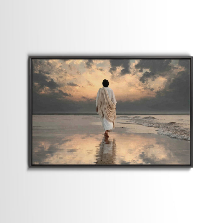 Sacred Stillness – Framed Canvas Print – Christian Art Canvas – Christian Wall Art – Jesus Painting – Christmas Art – Christian Gift