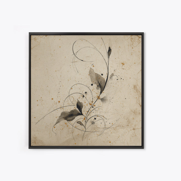Floral Vine Created from Graceful Script Like Canvas Print, Calligraphy Art, Living Room Wall Art, Living Room Decor, Script, CAL-1x1-35
