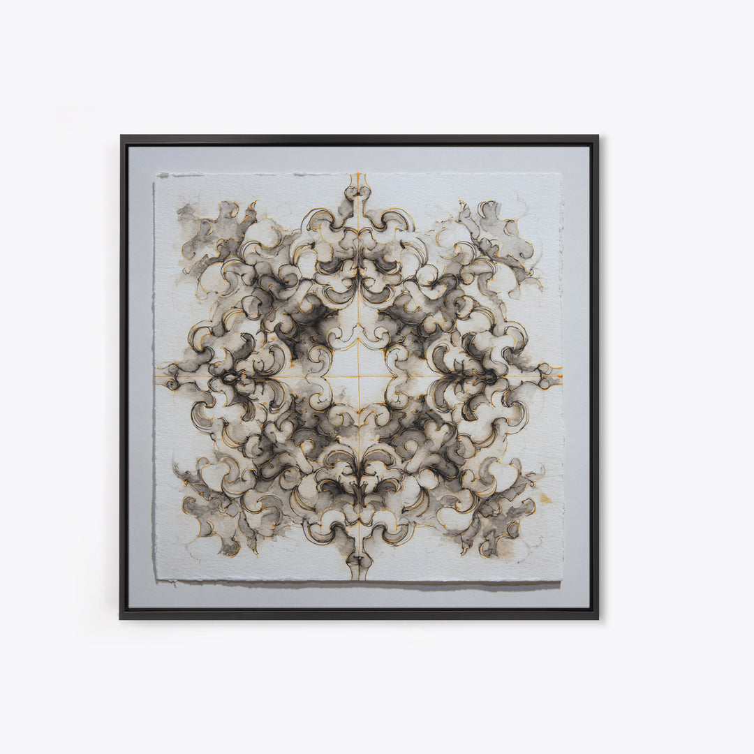 Baroque Scrollwork Made from Looping Pen Strokes Canvas Print, Calligraphy Art, Printable Wall Art, Living Room Decor, Script, CAL-1x1-36