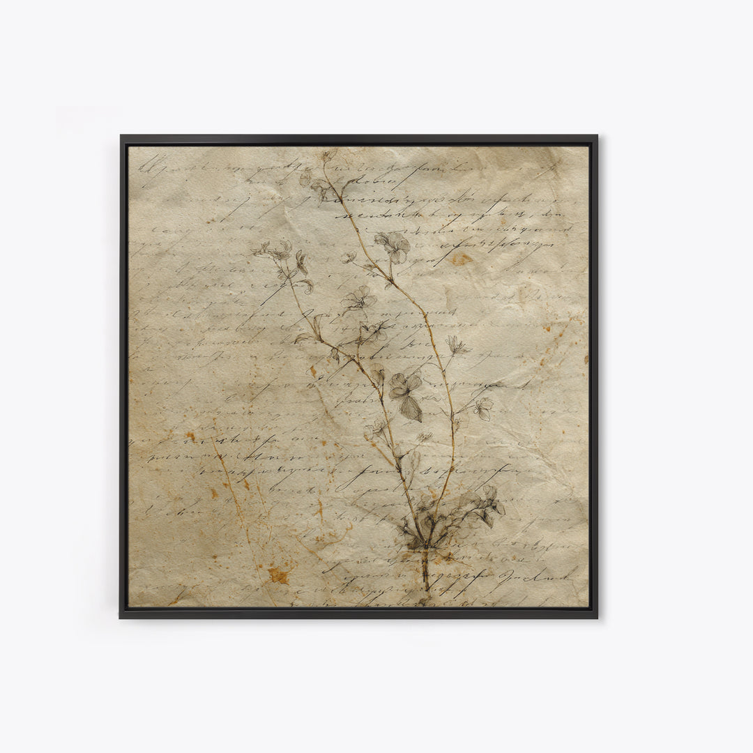 Floral Vine Created from Graceful Script Like Canvas Print, Calligraphy Art, Quote Wall Art, Living Room Decor, Script, CAL-1x1-59