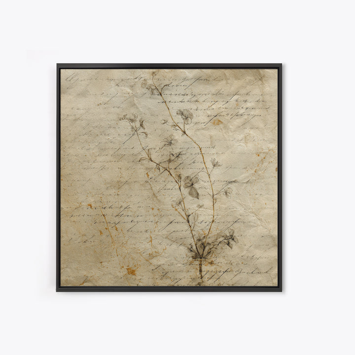 Floral Vine Created from Graceful Script Like Canvas Print, Calligraphy Art, Quote Wall Art, Living Room Decor, Script, CAL-1x1-59