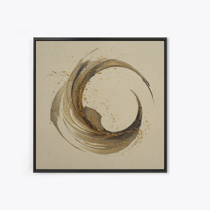 Crescent Moon Made from Elegant Ink Swashes Canvas Print, Calligraphy Art, Neutral Decor, Living Room Decor, Fine Art, Script, CAL-1x1-69