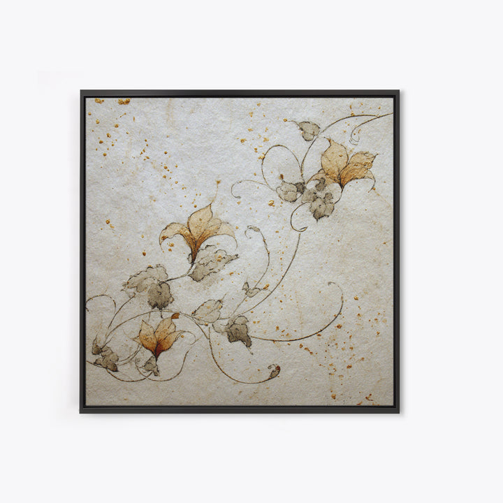 Floral Vine Created from Graceful Script Like Canvas Print, Calligraphy Art, Statement Artwork, Living Room Decor, Script, CAL-1x1-83