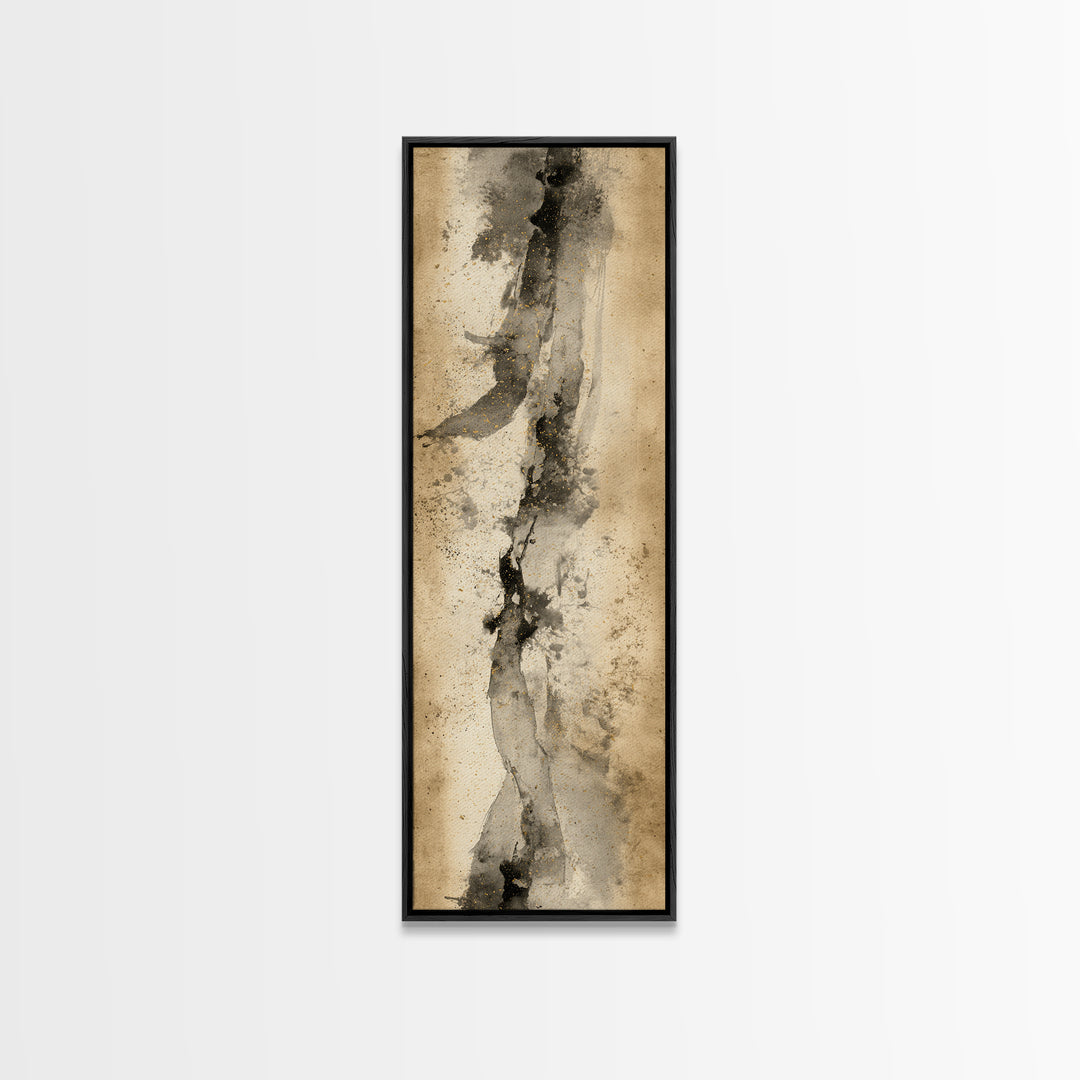 Abstract Prayer Flag of Brush Marks Canvas Print, Calligraphy Art, Wall Art, Living Room Decor, Script, Wall Art Print, CAL-1x3-35