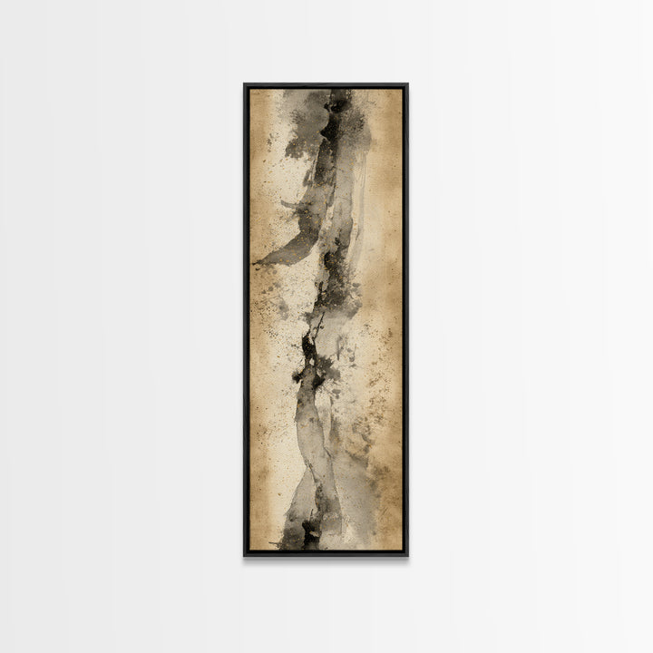 Abstract Prayer Flag of Brush Marks Canvas Print, Calligraphy Art, Wall Art, Living Room Decor, Script, Wall Art Print, CAL-1x3-35