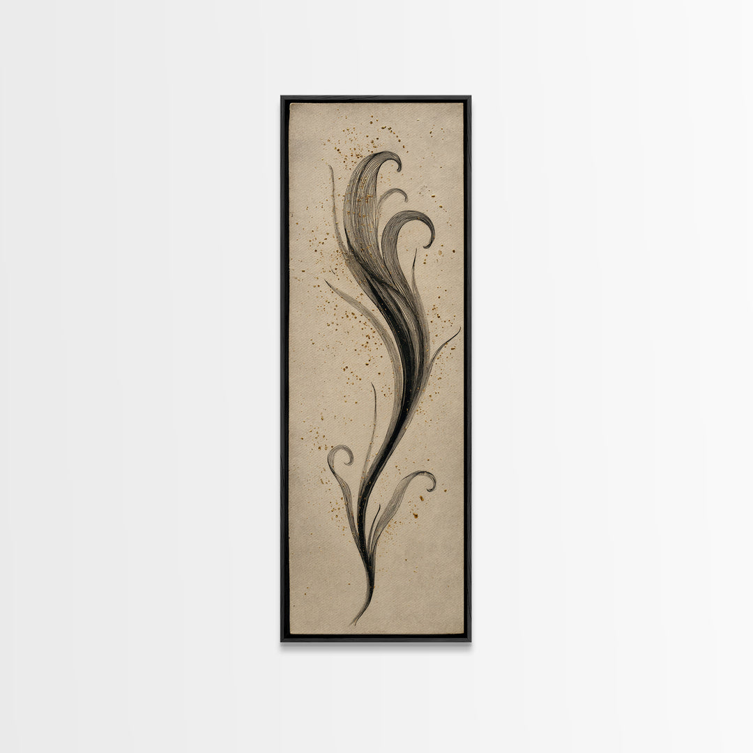 Single Elegant Flourish Shaped Like a Flower Canvas Print, Calligraphy Art, Bedroom Wall Decor, Living Room Decor, Script, CAL-1x3-41