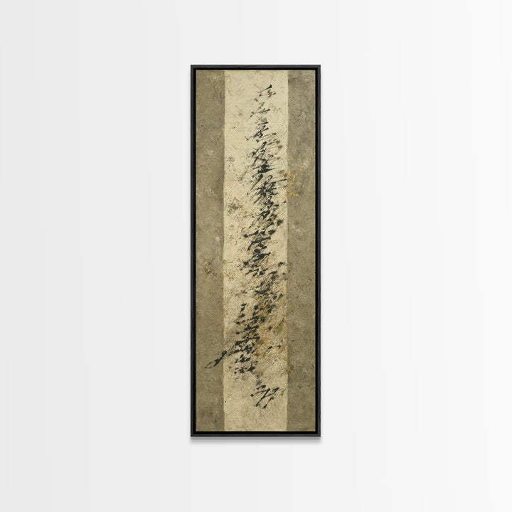 Abstract Prayer Flag of Brush Marks Canvas Print, Calligraphy Art, Printable Art, Living Room Decor, Fine Art, Script, CAL-1x3-59
