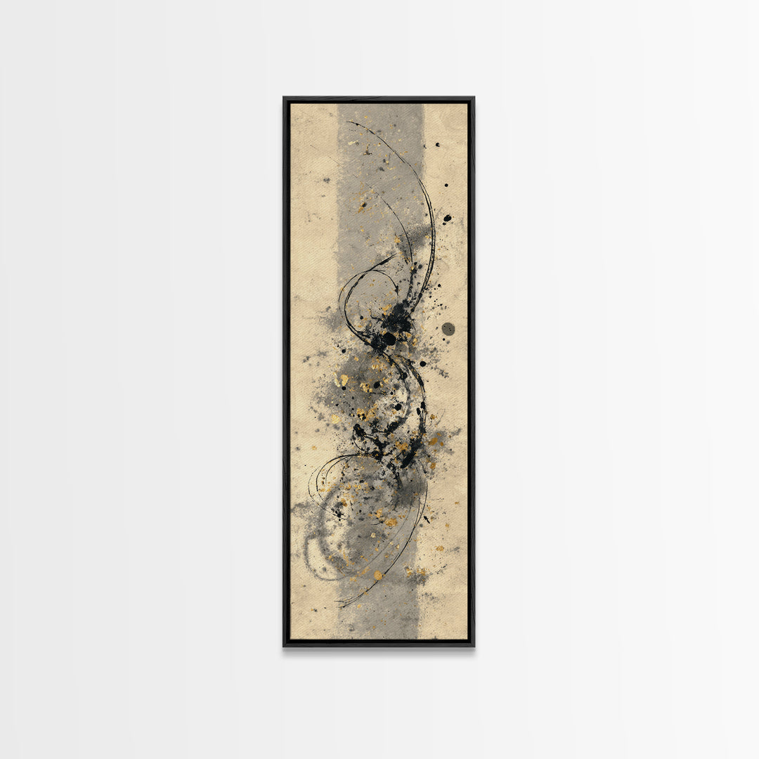 Ornamental Frame of Flourished Pen Curves Canvas Print, Calligraphy Art, Bedroom Wall Decor, Living Room Decor, Script, CAL-1x3-6