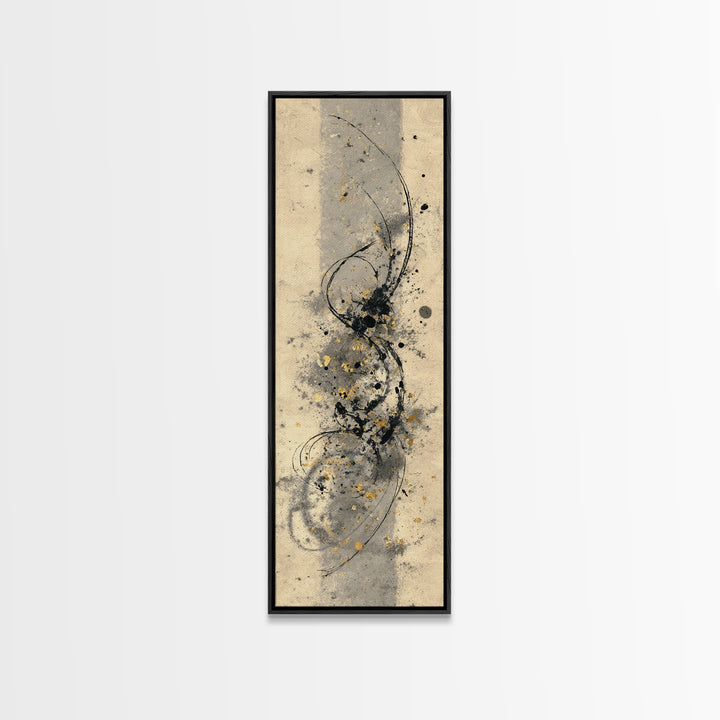 Ornamental Frame of Flourished Pen Curves Canvas Print, Calligraphy Art, Bedroom Wall Decor, Living Room Decor, Script, CAL-1x3-6