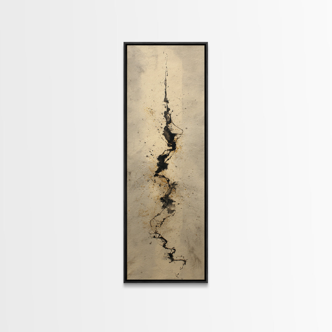 Expressive Musical Rhythm Painted as Ink Strokes Canvas Print, Calligraphy Art, Printable Wall Art, Living Room Decor, Script, CAL-1x3-84