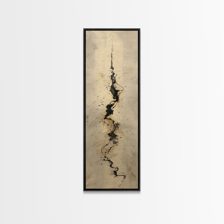 Expressive Musical Rhythm Painted as Ink Strokes Canvas Print, Calligraphy Art, Printable Wall Art, Living Room Decor, Script, CAL-1x3-84