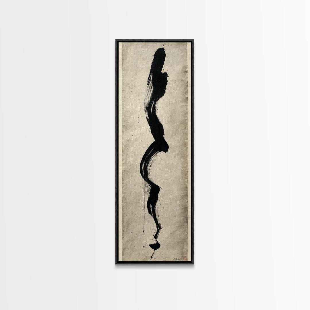 Modern Calligraphy Wave Canvas Print, Calligraphy Art, Fine Art Print, Living Room Decor, Fine Art, Script, Wall Decor, CAL-1x3-94