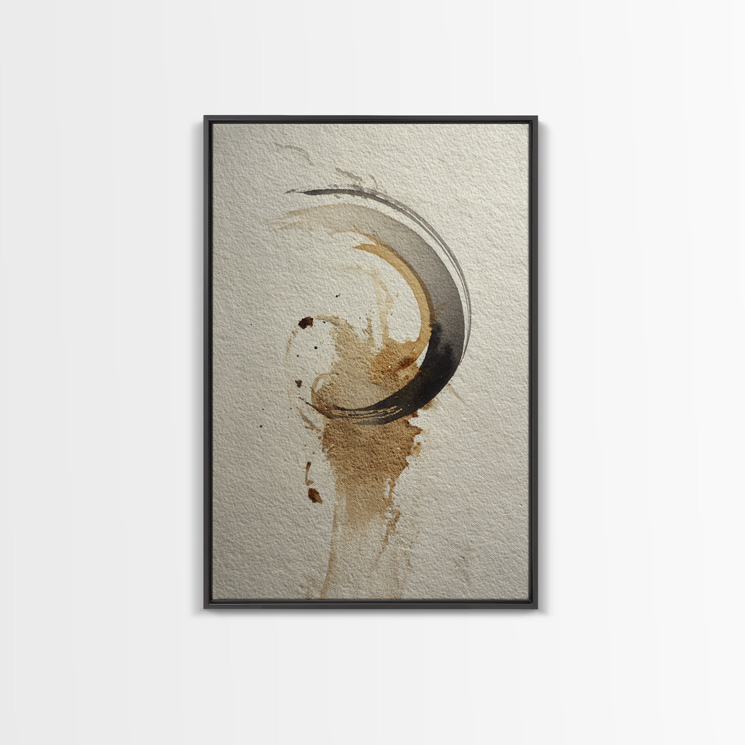 Crescent Moon Made from Elegant Ink Swashes Canvas Print, Calligraphy Art, Home Decor, Living Room Decor, Fine Art, Script, CAL-2x3-29