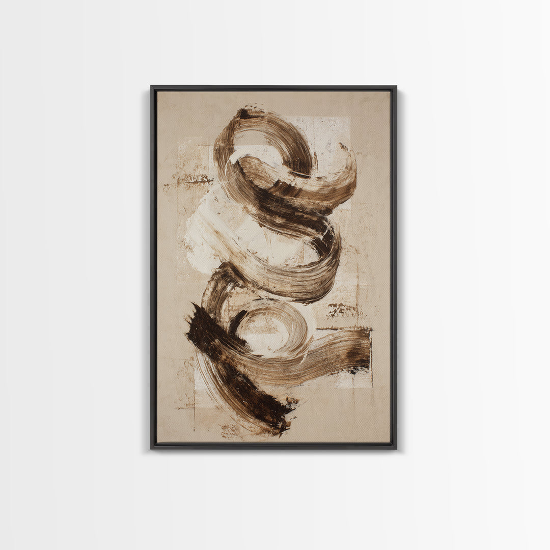 Expressive Musical Rhythm Painted as Ink Strokes Canvas Print, Calligraphy Art, Japanese Decor, Living Room Decor, Script, CAL-2x3-32