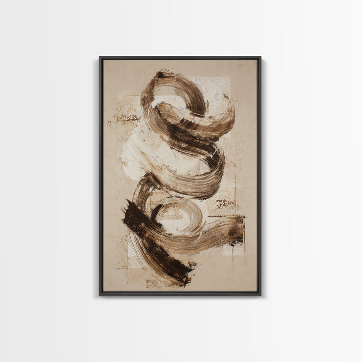 Expressive Musical Rhythm Painted as Ink Strokes Canvas Print, Calligraphy Art, Japanese Decor, Living Room Decor, Script, CAL-2x3-32