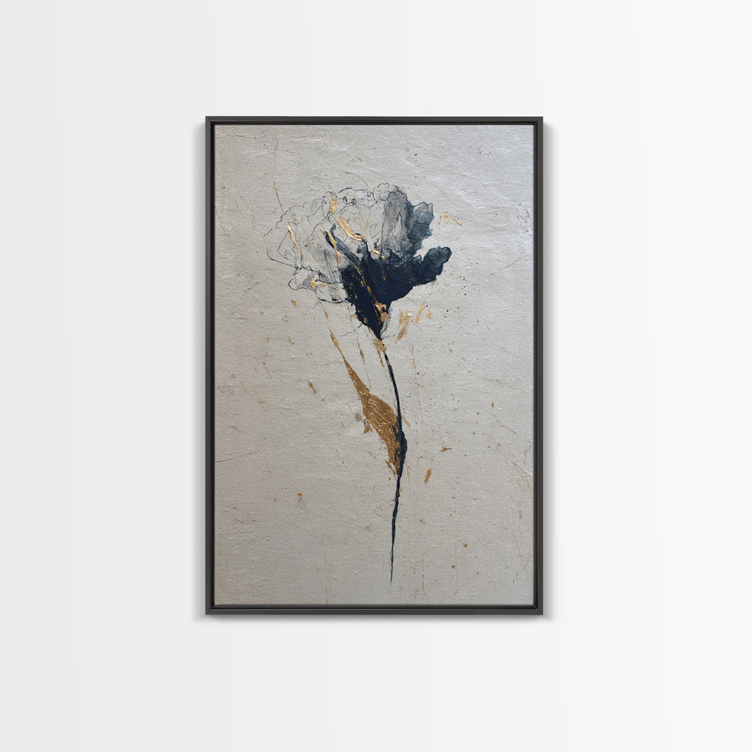 Single Elegant Flourish Shaped Like a Flower Framed Canvas Print, Calligraphy Art, Wall Decor, Living Room Decor, Script, CAL-2x3-37