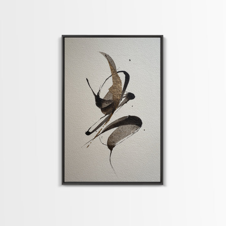 Calligraphic Bird Shape Formed from Flowing Lines Canvas Print, Calligraphy Art, Fine Art Print, Living Room Decor, Script, CAL-2x3-40