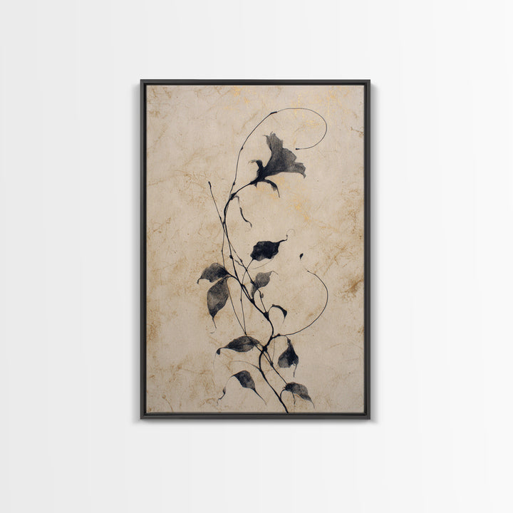 Floral Vine Created from Graceful Script Like Canvas Print, Calligraphy Art, Contemporary Art, Living Room Decor, Script, CAL-2x3-43