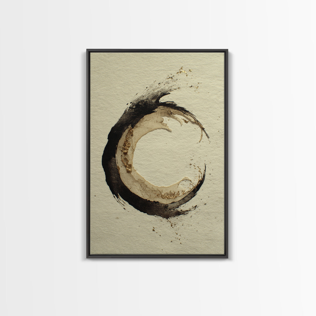 Crescent Moon Made from Elegant Ink Swashes Canvas Print, Calligraphy Art, Home Decor, Living Room Decor, Fine Art, Script, CAL-2x3-5