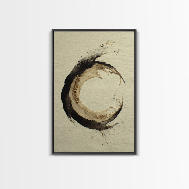 Crescent Moon Made from Elegant Ink Swashes Canvas Print, Calligraphy Art, Home Decor, Living Room Decor, Fine Art, Script, CAL-2x3-5