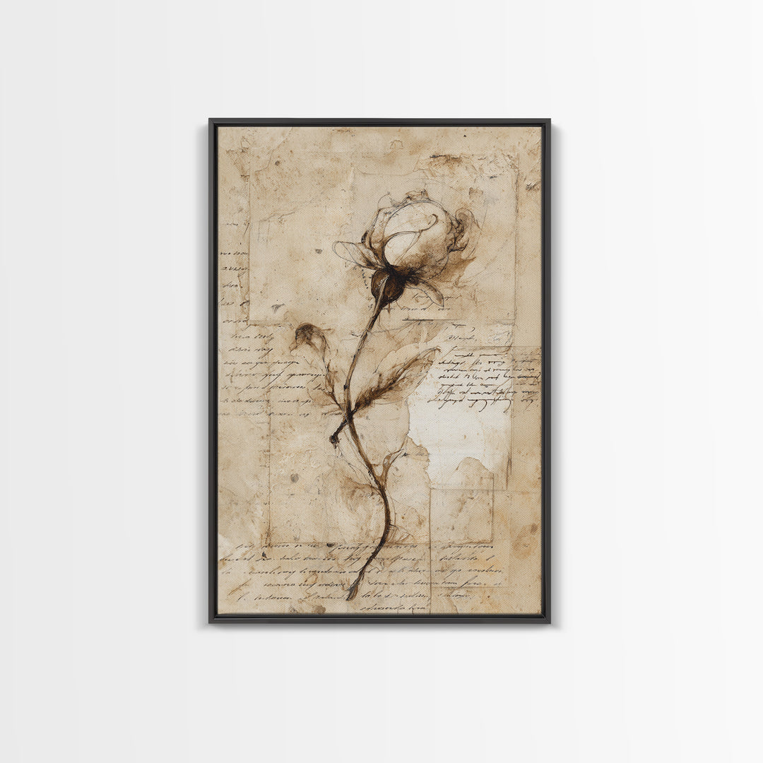 Single Elegant Flourish Shaped Like a Flower Canvas Print, Calligraphy Art, Printable Wall Art, Living Room Decor, Script, CAL-2x3-61