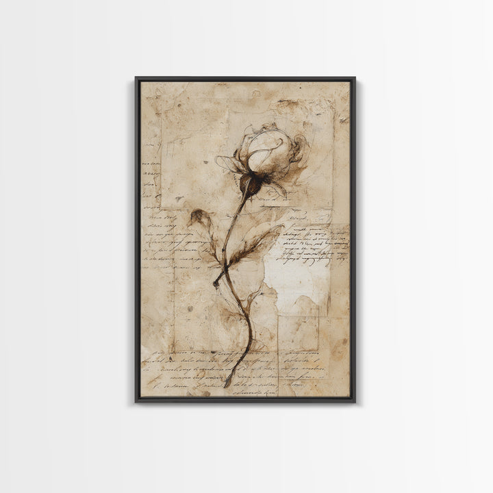 Single Elegant Flourish Shaped Like a Flower Canvas Print, Calligraphy Art, Printable Wall Art, Living Room Decor, Script, CAL-2x3-61