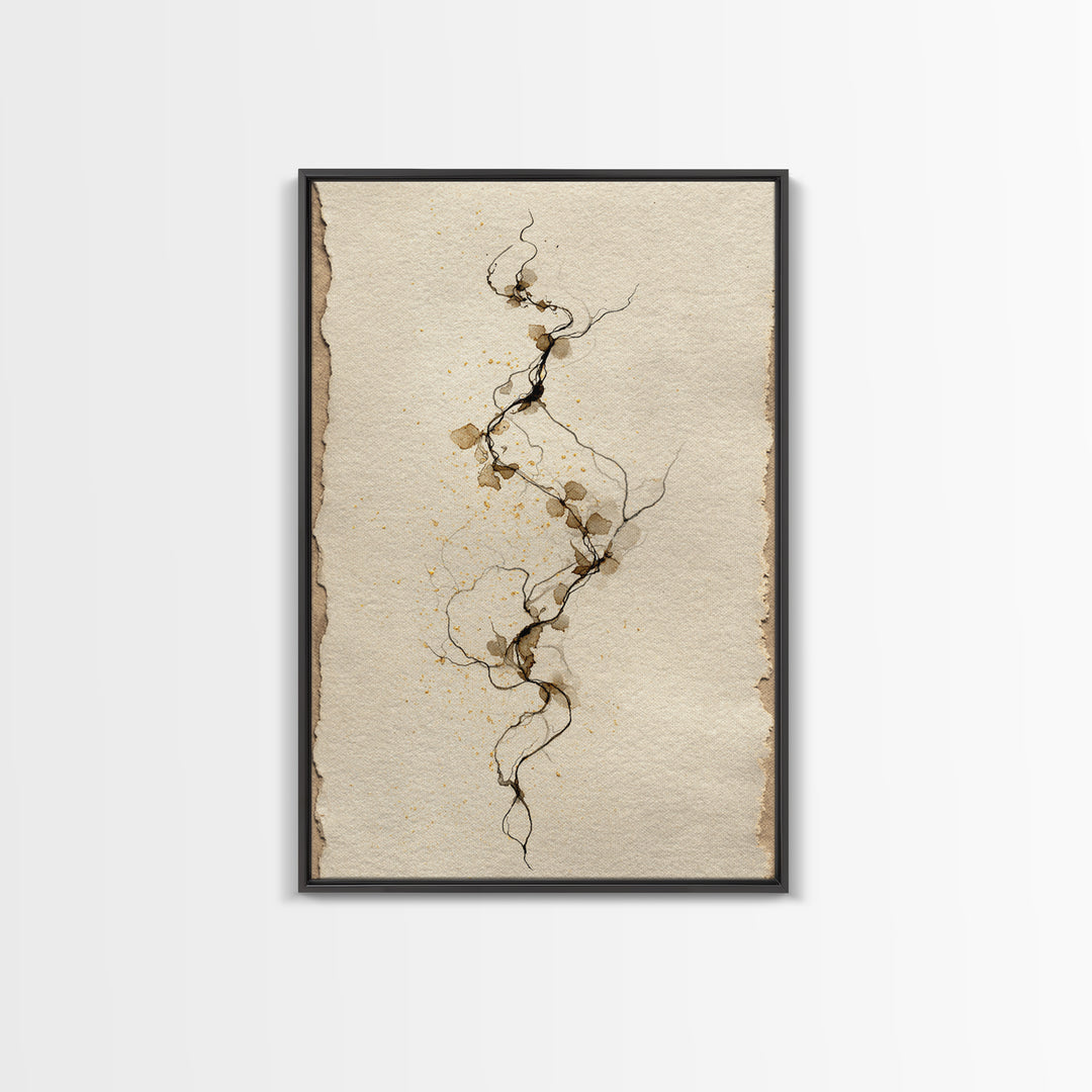 Floral Vine Created from Graceful Script Like Canvas Print, Calligraphy Art, Digital Prints, Living Room Decor, Script, CAL-2x3-67