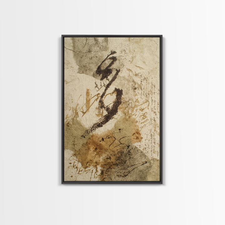 Abstract Prayer Flag of Brush Marks Canvas Print, Calligraphy Art, Wall Art Printable, Living Room Decor, Fine Art, Script, CAL-2x3-7