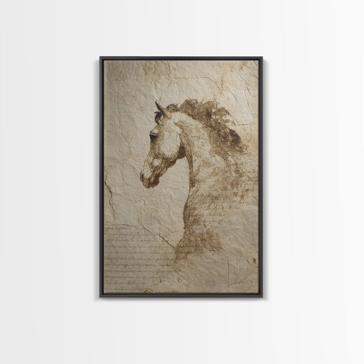 Calligraphic Horse Silhouette Made from One Line Canvas Print, Calligraphy Art, Printable Art, Living Room Decor, Script, CAL-2x3-73