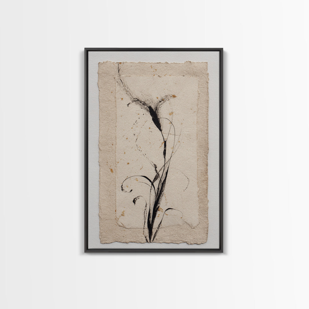 Single Elegant Flourish Shaped Like a Flower Canvas Print, Calligraphy Art, Unique Wall Art, Living Room Decor, Script, CAL-2x3-85