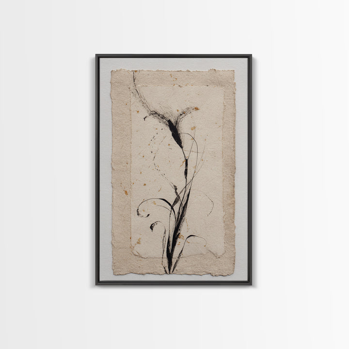 Single Elegant Flourish Shaped Like a Flower Canvas Print, Calligraphy Art, Unique Wall Art, Living Room Decor, Script, CAL-2x3-85