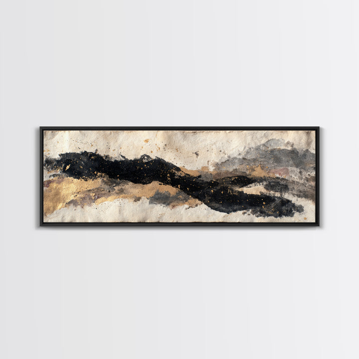 Abstract Prayer Flag of Brush Marks Canvas Print, Calligraphy Art, Fine Art Print, Living Room Decor, Fine Art, Script, CAL-3x1-39