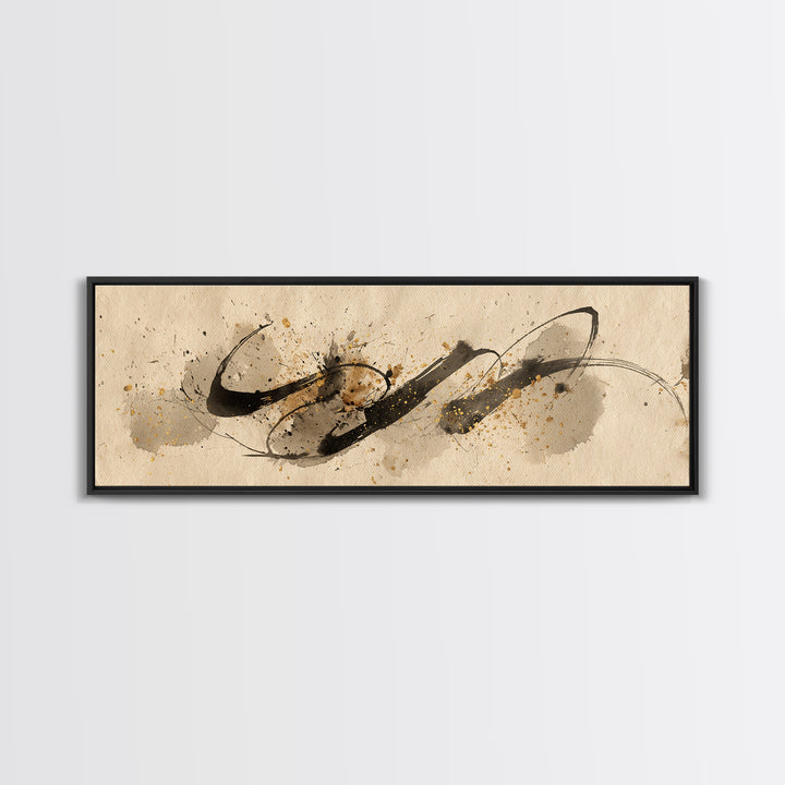 Romantic Handwritten Marks Without Readable Words Canvas Print, Calligraphy Art, Digital Print, Living Room Decor, Script, CAL-3x1-79