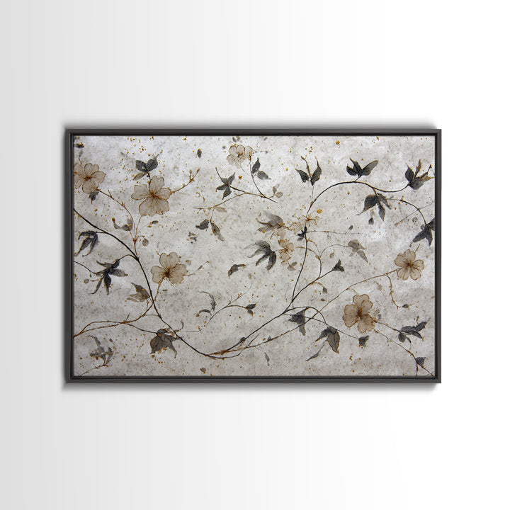 Floral Vine Created from Graceful Script Like Canvas Print, Calligraphy Art, Printable Wall Art, Living Room Decor, Script, CAL-3x2-15