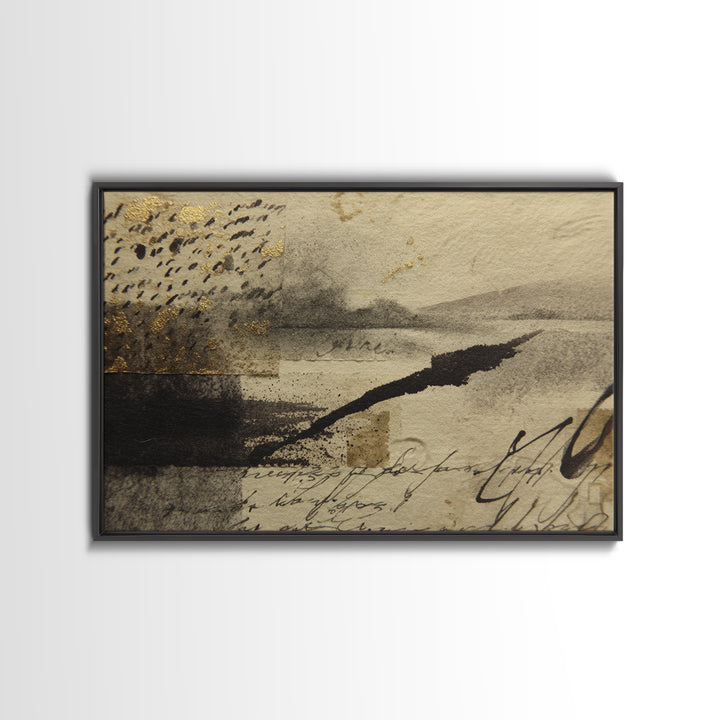 Abstract Prayer Flag of Brush Marks Canvas Print, Calligraphy Art, Wall Art Print, Living Room Decor, Fine Art, Script, CAL-3x2-3