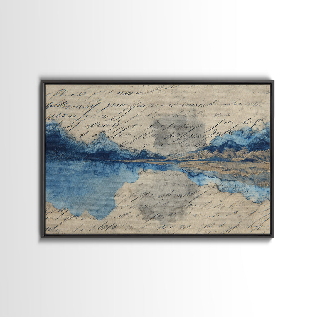 Modern Calligraphy Wave Canvas Print, Calligraphy Art, Calligraphy, Living Room Decor, Fine Art, Script, Digital Download Art, CAL-3x2-38