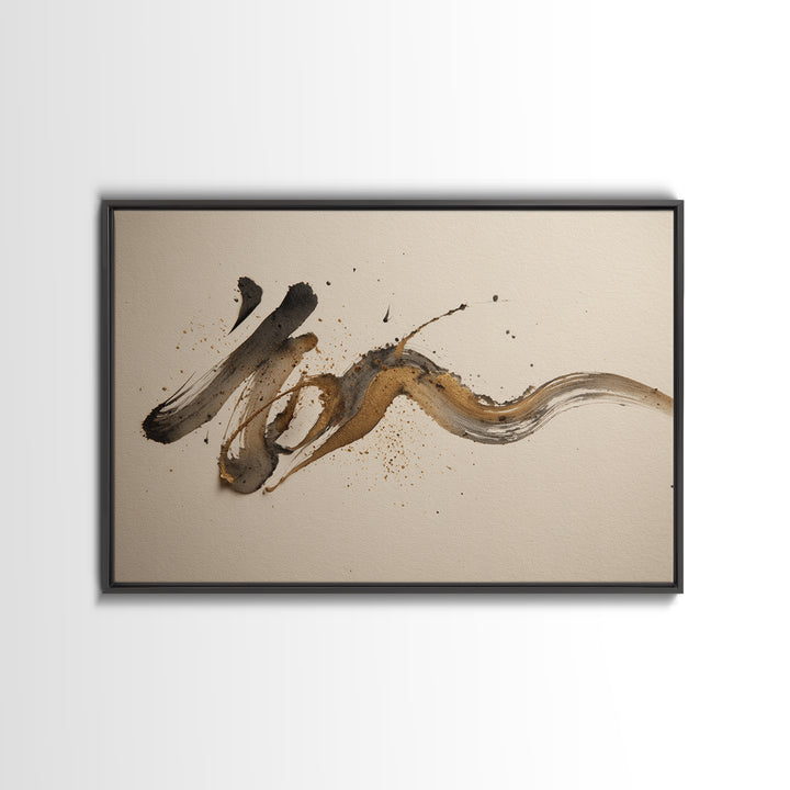 Expressive Musical Rhythm Painted as Ink Strokes Canvas Print, Calligraphy Art, Digital Prints, Living Room Decor, Script, CAL-3x2-4