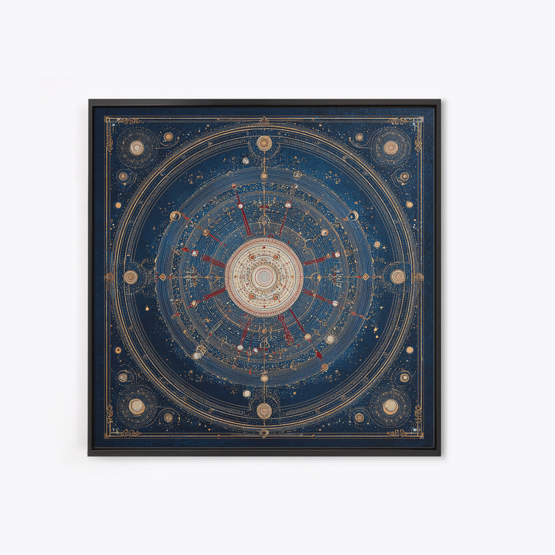 Glowing Planet with Rings and Tiny Moons Canvas Print, Celestial Art, Colorful Wall Art, Living Room Decor, Oil Painting, CEL-1x1-30