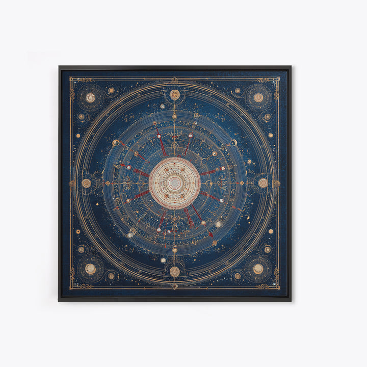 Glowing Planet with Rings and Tiny Moons Canvas Print, Celestial Art, Colorful Wall Art, Living Room Decor, Oil Painting, CEL-1x1-30